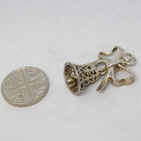 Sterling Silver Ringing Bell Charm Pendant Vintage c1970