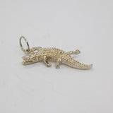 Sterling Silver Crocodile Or Alligator Charm Pendant Vintage c1970