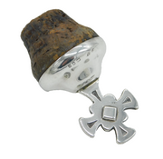 Art Deco Sterling Silver Cork Ecclesiastical Communion Wine Stopper Antique