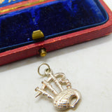 Sterling Silver Bagpipes Miniature Charm Pendant Vintage c1970