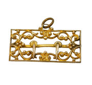 Victorian 9ct Gold Fronted Floral Buckle Pendant Antique c1890s