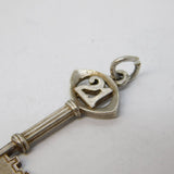 Sterling Silver 21st Birthday Key Charm Pendant Vintage c1970