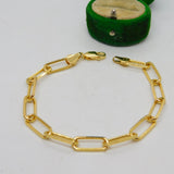 Sterling Silver Gilt Trombone Link Chain Bracelet Vintage c2000