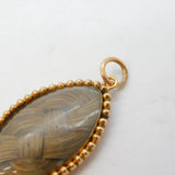Georgian 9ct Rose Gold Woven Hair Set Mourning Pendant Antique c1790s