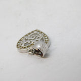 Sterling Silver Spinel Set 'Best Mom' Charm Pendant Vintage c1970s