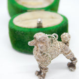 Cast Sterling Silver Poodle Dog Charm Pendant Vintage c1970