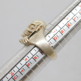 Sterling Silver Chunky Skull Biker Style Ring Vintage c1970 Size Q