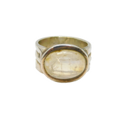 Sterling Silver Cabochon Moonstone Wide Studio Ring Vintage c1970 Size K 1/2