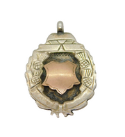 Gold On Sterling Silver Fob Medal Antique Hallmarked 1925 Birmingham
