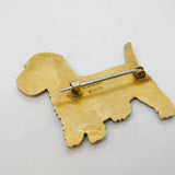 20th Century Sterling Silver Gilt Terrier Dog Brooch Vintage c1950s