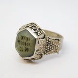 20th Century White Metal Insect Form Intaglio Seal Signet Ring Antique c1920
