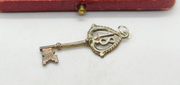 Sterling Silver Commemorative 18th Birthday Key Charm Pendant Vintage c1970