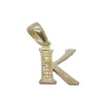 Sterling Silver Single Moissanite Set "K" Initial Pendant Vintage c1970