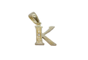 Sterling Silver Single Moissanite Set "K" Initial Pendant Vintage c1970