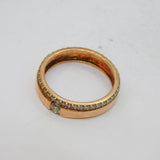 Rose-Gold On Sterling Silver CZ Double Row Dress Ring Vintage c2000 Size R 1/2