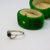 Sterling Silver Round Black Onyx Studio Style Ring Vintage c1970 Size O