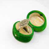 Sterling Silver Marcasite Wavy Edge Art Deco Dress Ring Antique c1930 Size K