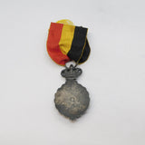 20th Century Belgium Silver & Enamel Civil Service Medal Antique c1930