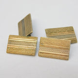 Art Deco Pair of 9ct Gold on Sterling Silver Gents Cufflinks Antique c1920a