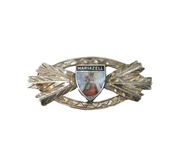 19th Century Austrian .800 Silver & Enamel Mariazell Souvenir Brooch Antique
