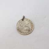 Sterling Silver George V Threepence Coin Charm Pendant Antique 1917