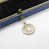 Sterling Silver St Christopher Patron of Travel Charm Pendant Vintage c1970