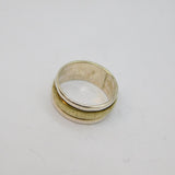 Sterling Silver & Silver Plated Spinning Band Ring Modern c2000 Size N 1/2