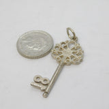Sterling Silver 18th Birthday Key Charm Pendant Vintage c1970s