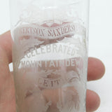 Victorian Etched Glass 'Mountain Dew' Leith Whisky Tumbler Antique c1880