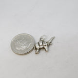 Sterling Silver Good Luck Trunk Up Elephant Charm Pendant Vintage c1970