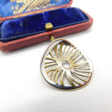 Sterling Silver & Floral Swirl Form Pendant Vintage c1970