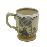 Edward VII Sterling Silver Mounted Stoneware Coronation Mug Antique 1901