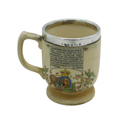 Edward VII Sterling Silver Mounted Stoneware Coronation Mug Antique 1901