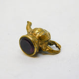 George III Gilt Metal Amethyst Set Miniature Teapot Fob Charm Antique c1820