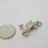 Sterling Silver Vespa Motorbike Charm Pendant Vintage c1970