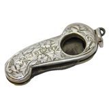 Victorian Sterling Silver Floral Pattern Cigar Cutter Fob Antique Birmingham