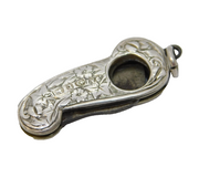 Victorian Sterling Silver Floral Pattern Cigar Cutter Fob Antique Birmingham