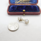 Sterling Silver Diamond Paste Floral Drop Charm Pendant Vintage c1970