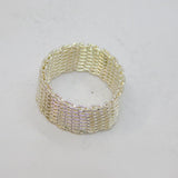 Sterling Silver Mess Band Ring Contemporary c2000 Size U 1/2