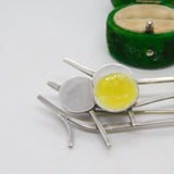 Studio Jewellert Sterling Silver Yellow Enamel Statement Brooch Vintage c1990