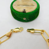 Sterling Silver Gilt Trombone Link Chain Bracelet Vintage c2000