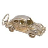Sterling Silver Beetle Motor Car Charm Pendant Vintage c1970s