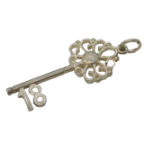 Sterling Silver 18th Birthday Key Charm Pendant Vintage c1970s