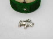 Sterling Silver Cow Charm Pendant Vintage c1970