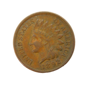 19th Century USA One Cent Coin Antique 1892 Fine Condition