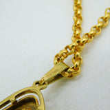 Amerikaner Gold Plated Amethyst Set Cable Link Pendant Necklace Vintage