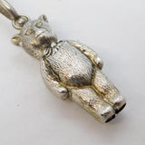 Sterling Silver Teddy Bear Baby Rattle Pendant Vintage 1968 Birmingham