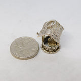 Sterling Silver Wishing Well Good Luck Charm Pendant Vintage c1970
