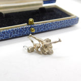 Sterling Silver Dancing Ballerina with Leg Up Charm Pendant Vintage c1970