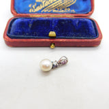 Sterling Silver Pearl Drop Charm Pendant Vintage c1970